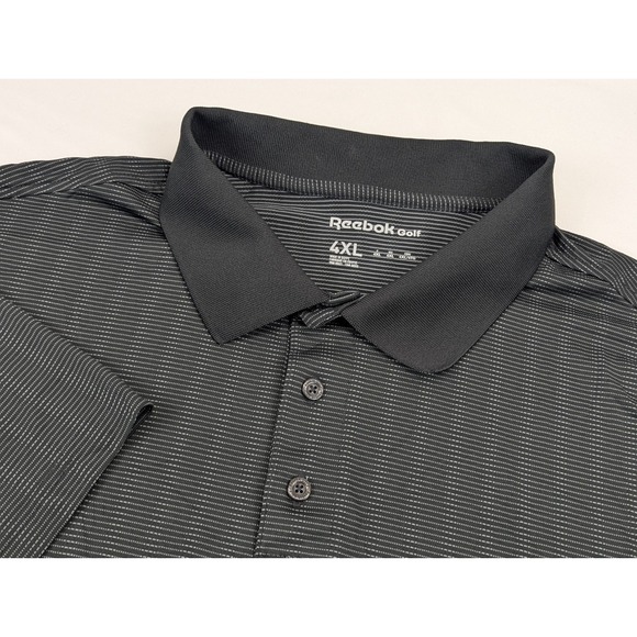 Reebok Other - Reebok Performance Golf‎ Polo Mens 4XL Big Tall Black Gray Morris Stripe Stretch